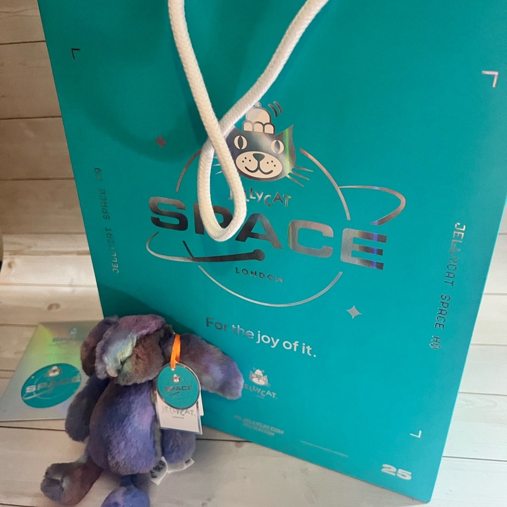 Jellycat Authentic Space Zodihop Luxe Bunny Brand New, Bag and Stickers NWT